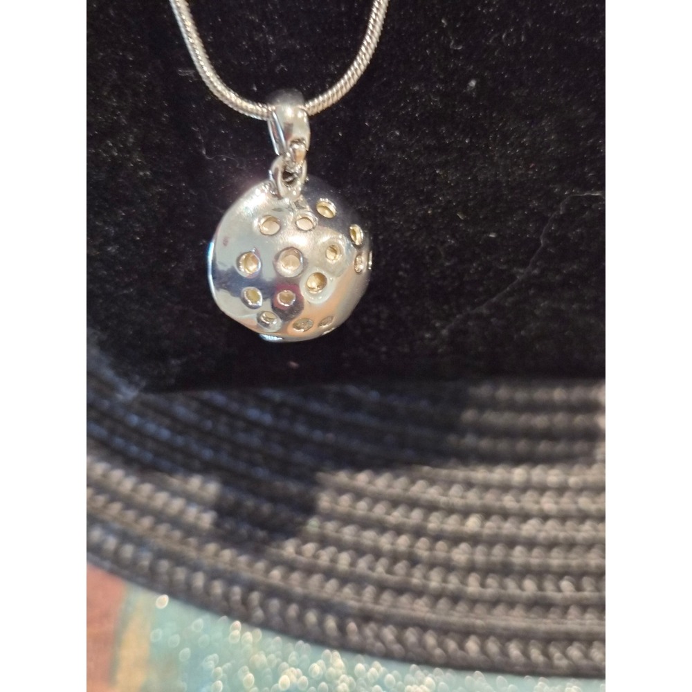 Silver Tone Faux Pearl Rhinestone Pendant Snake Chain Necklace Women Jewelry - Picture 3 of 4